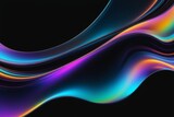 Fototapeta  - Abstract silky and shiny waves on a dark background, horizontal composition