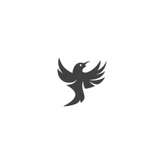 Wall Mural - little bird silhouette logo. light background vector design