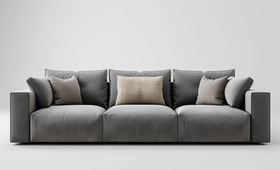 Canvas Print - gray sofa and gray background walls