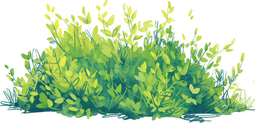 Illustration of clump of bushes cartoon isolated.