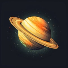 Wall Mural - miniature illustration of planet saturn. vector illustration. bright art of planet saturn with its r