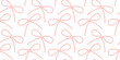 © Mariia - Pattern of beaded bow on white background. Pink bow seamless pattern cartoon illustration. Cute  jewellery bow from  pearls