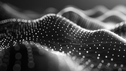 Poster - black and white background with technological abstraction. a fusion of science and artistry. digital