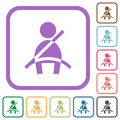 Sticker - Car seat belt warning indicator simple icons