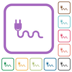 Wall Mural - Socket plug and cable solid simple icons