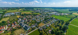 Fototapeta Panele - Horgau im Naturpark Westliche Wälder nahe Augsburg von oben, Blick zum Ortsteil Horgauergreuth