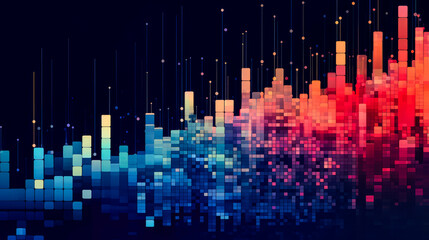 Wall Mural - abstract technology in dark background: the transformation of intimidating data in the age of global