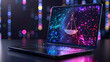 © Taiwo - Ai digital technology intellectual property attorney scale of balance on display from a laptop