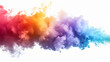 Colorful rainbow paint color smoke cloud explosion.