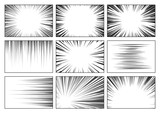 Fototapeta Panele - Comic Speed Lines Set. Dynamic Streaks Or Rays Used In Comics To Convey Motion And Speed. They Emphasize Movement