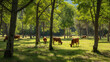 Cows grazing in the chestnut grove of El Tiemblo.