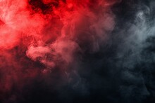 Red And Blue Cloud Of Smoke On A Black Isolated Background. Background From The Smoke Of Vape