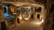 Derinkuyu underground city in Cappadocia, Turkey.
