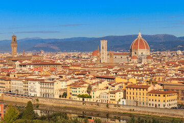 Wall Mural - Panoramic view of Florence city from Michelangelo Hill in Tuscany, Italy