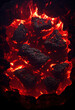 Hot burning coals. AI render.