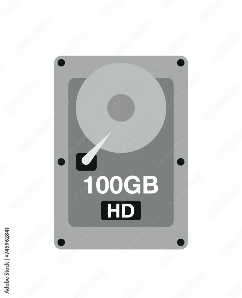 100 GB HD. Vector hard drive data storage, technology and backup ...