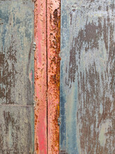 Rusty Metal Texture With Peeling Paint On An Old Weathered Door