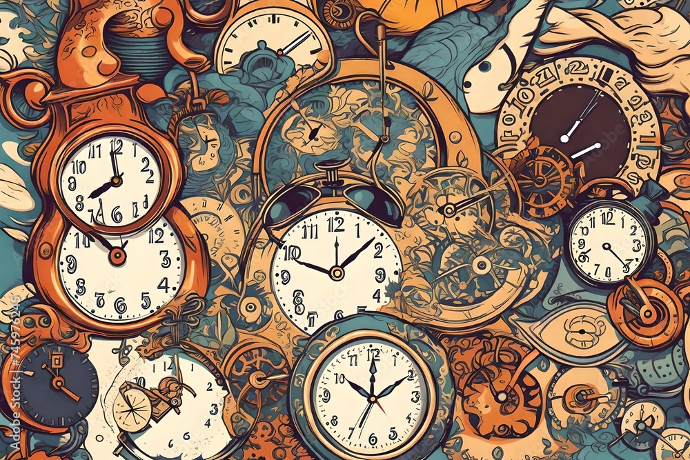 clock vector Clock icon set. Time clock icons collection. Line clocks ...