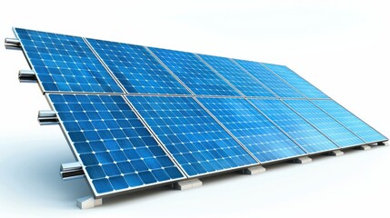 Aufkleber - A solar cell isolated on a white background. Generative AI.