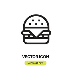 Poster - Hamburger icon vector. Linear-style sign for mobile concept and web design. Hamburger symbol illustration. Pixel vector graphics - Vector.	
