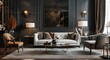 Modern Luxury Living Room Interior - Elegant Design with Plush Seating, Stylish Furniture, and Artful Decor