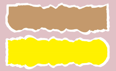 Wall Mural - Torn piece of paper isolated. Rectangle piece of paper with a torn edge. Vector illustration of a geometric shape with a white torn edge.