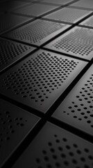 A black and white photo of a bunch of metal plates, AI