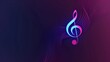 Music background with treble clef and abstract waves