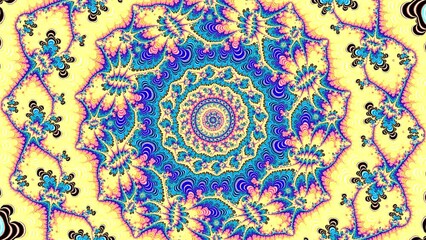 Wall Mural - camera movement inside a multicolor bright fractal. fractal sequence patterns 3d. for yoga or clubs 