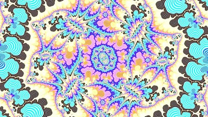 Wall Mural - camera movement inside a multicolor bright fractal. fractal sequence patterns 3d. for yoga or clubs 