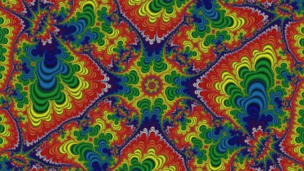 Wall Mural - camera movement inside a multicolor bright fractal. fractal sequence patterns 3d. for yoga or clubs 