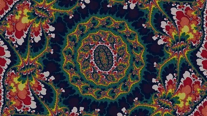 Wall Mural - camera movement inside a multicolor bright fractal. fractal sequence patterns 3d. for yoga or clubs 