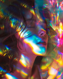 Fototapeta Boho - Chromatic Reverie: A Mesmerizing Spectrum of Light Portrait