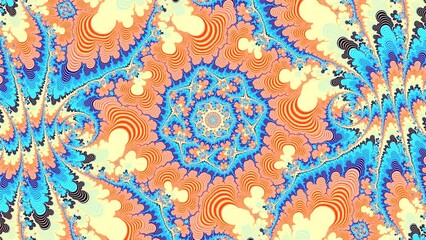 Wall Mural - camera movement inside a multicolor bright fractal. fractal sequence patterns 3d. for yoga or clubs 
