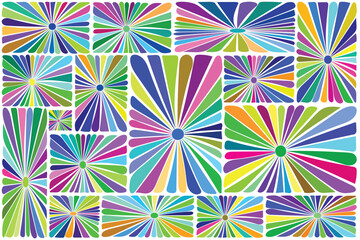 Poster - Illustration abstract of the multi color flowers in square shape on white background.