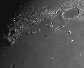 Wall Mural - photo of the moon's surface through a telescope