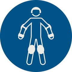 Wall Mural - OBLIGATION SIGN PICTOGRAM, USE PERSONAL PROTECTIVE EQUIPMENT FOR SPORT ISO 7010 – M049, SVG