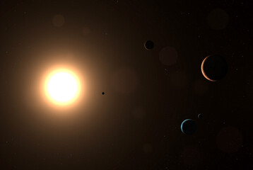 Wall Mural - solar system planets: earth, mars, venus, mercury, and moon. terrestrial planets. elements of this i