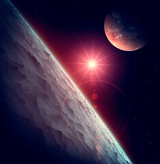Wall Mural - planets and exoplanets of unexplored galaxies. sci-fi. new worlds to discover. colonization and expl