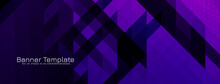 Abstract Decorative Triangular Pattern Mosaic Design Purple Banner