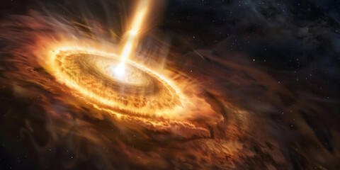 Wall Mural - space background with gamma ray bursts