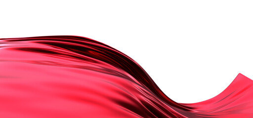 Wall Mural - Smooth elegant red cloth isolated on white background