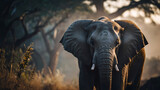 Fototapeta  - Close-up of an elephant in the wild