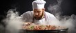 Focused Chef Savoring Aromas While Cooking an Exquisite Dish in Professional Kitchen