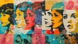 © AdriFerrer - Retro-styled female portraits in a vibrant, pop-art collage.