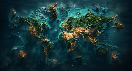 3d world map illustration