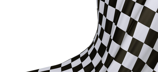 Wall Mural - Waving racing finish flag in - PNG