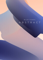 Wall Mural - Trendy design template with fluid liquid wavy shapes. Vector Abstract cold tones gradient backgrounds with blue, purple and beige colors. Good for cover, website, flyer, presentation, banner
