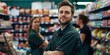 supermarket workers portrait Generative AI
