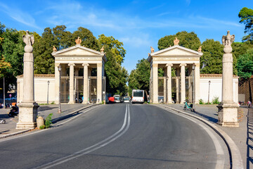 Canvas Print - Entrance to Villa Borghese park in Rome, Italy